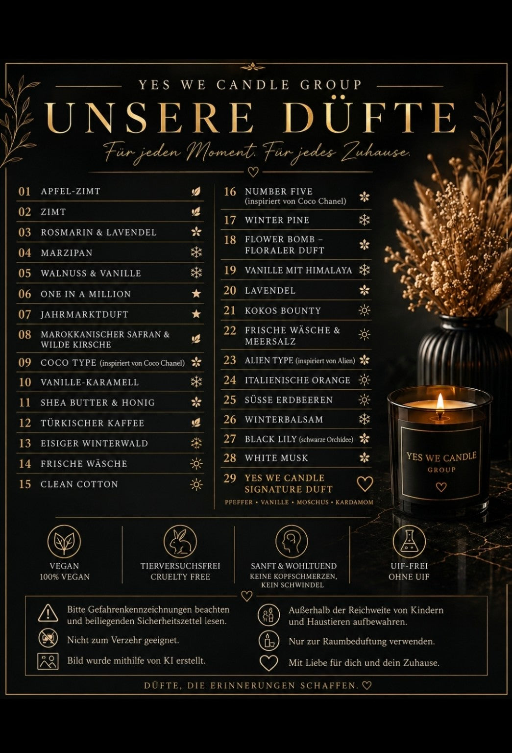 Duftkerze - Herbstedition (Duftzahl im Warenkorb eingeben)