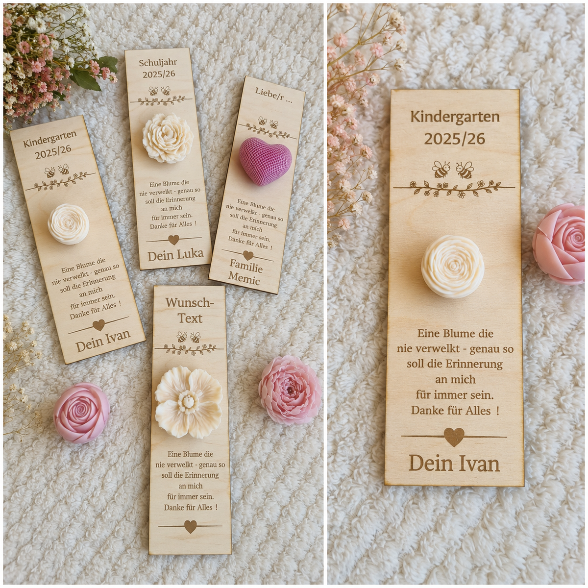 Dankesgruß mit Rose – personalisierbar