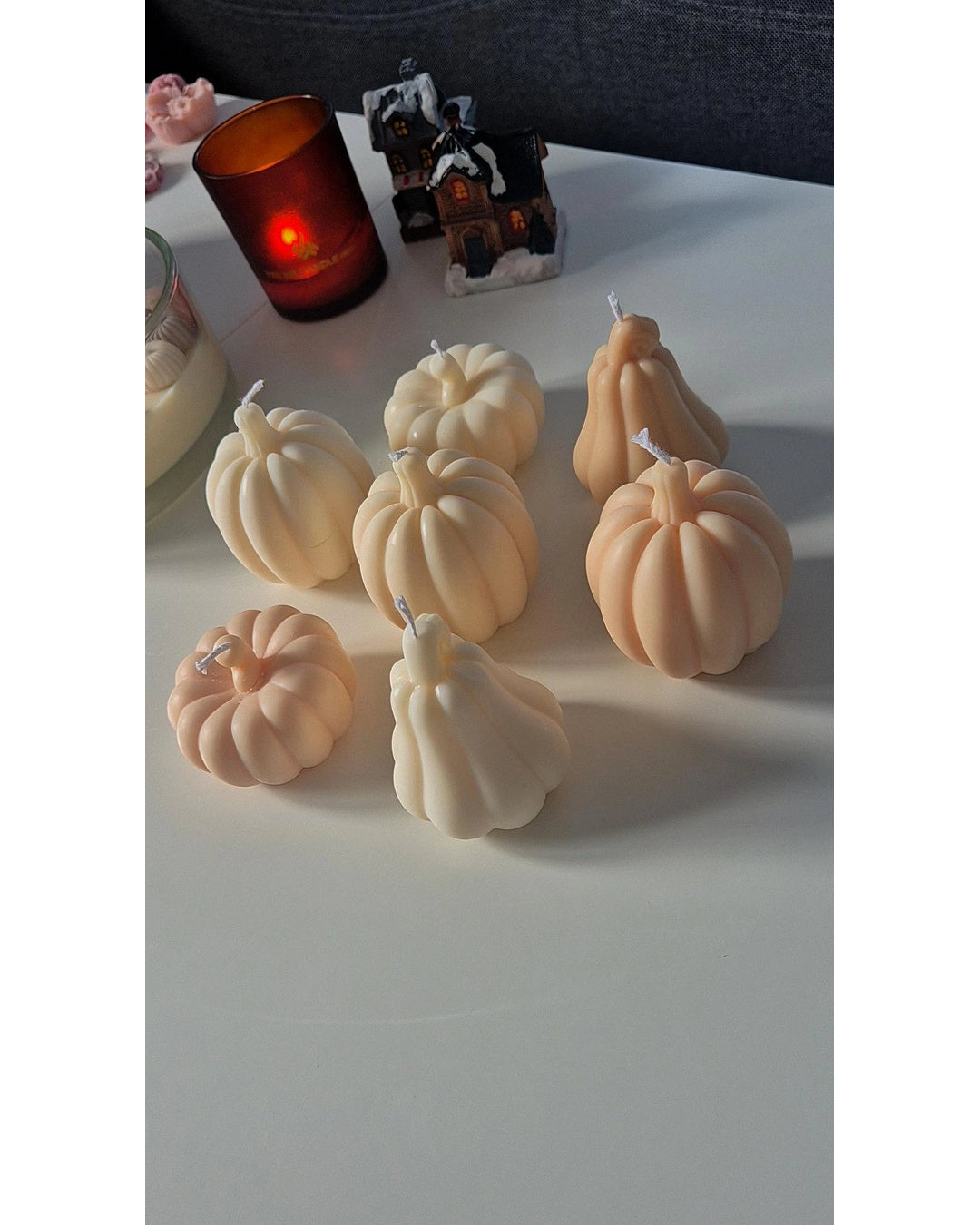 4er Herbstset Kürbisse / Kürbiskerzen