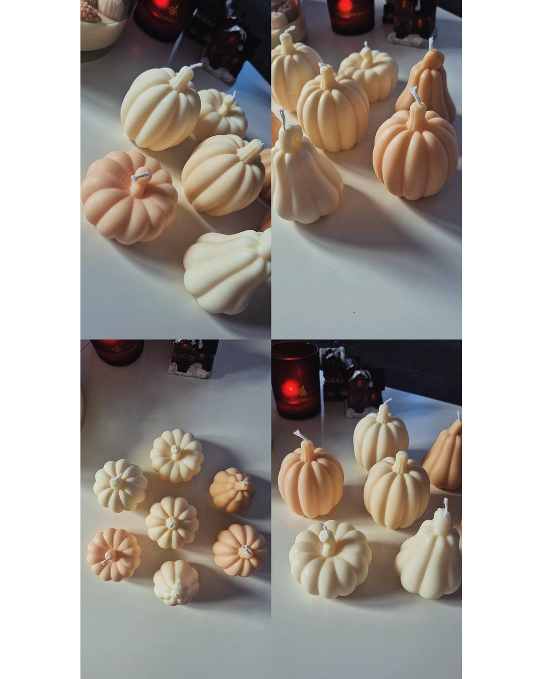 4er Herbstset Kürbisse / Kürbiskerzen