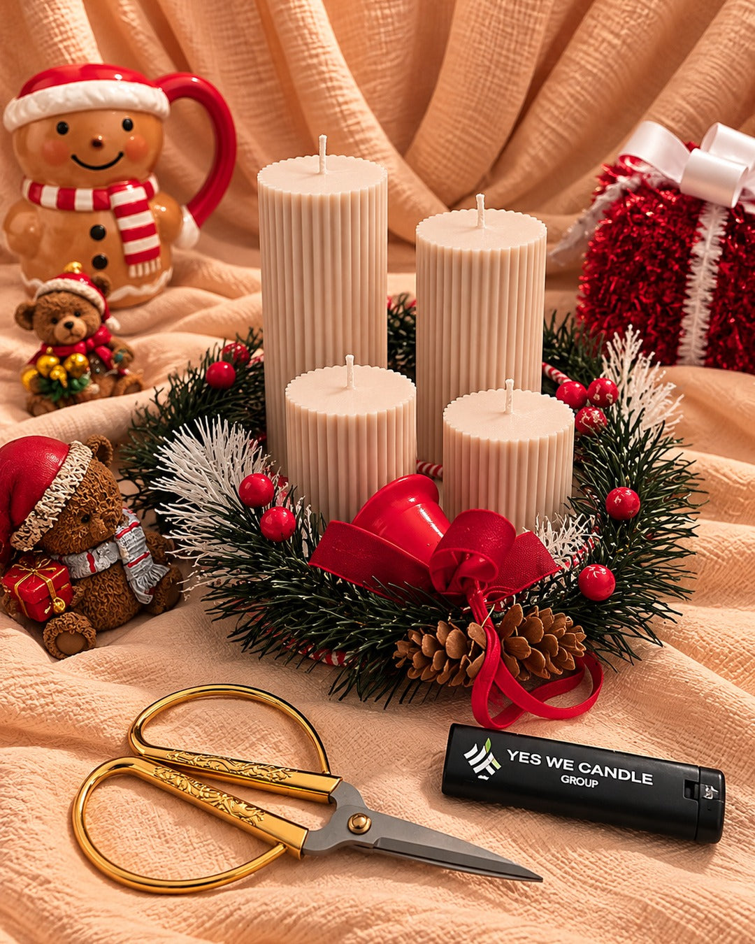 SET - ADVENTKRANZ KERZEN - ADVENTKERZE - STUMPENKERZE 18/8cm ca.