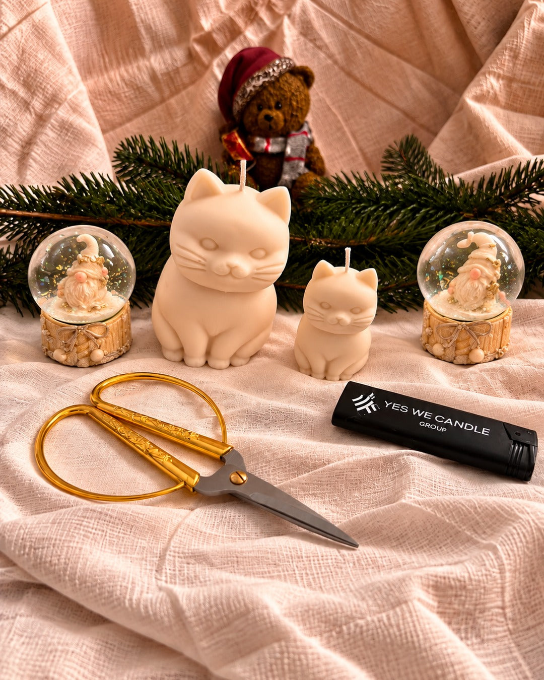 Katzenfamilie - Katzenkerze