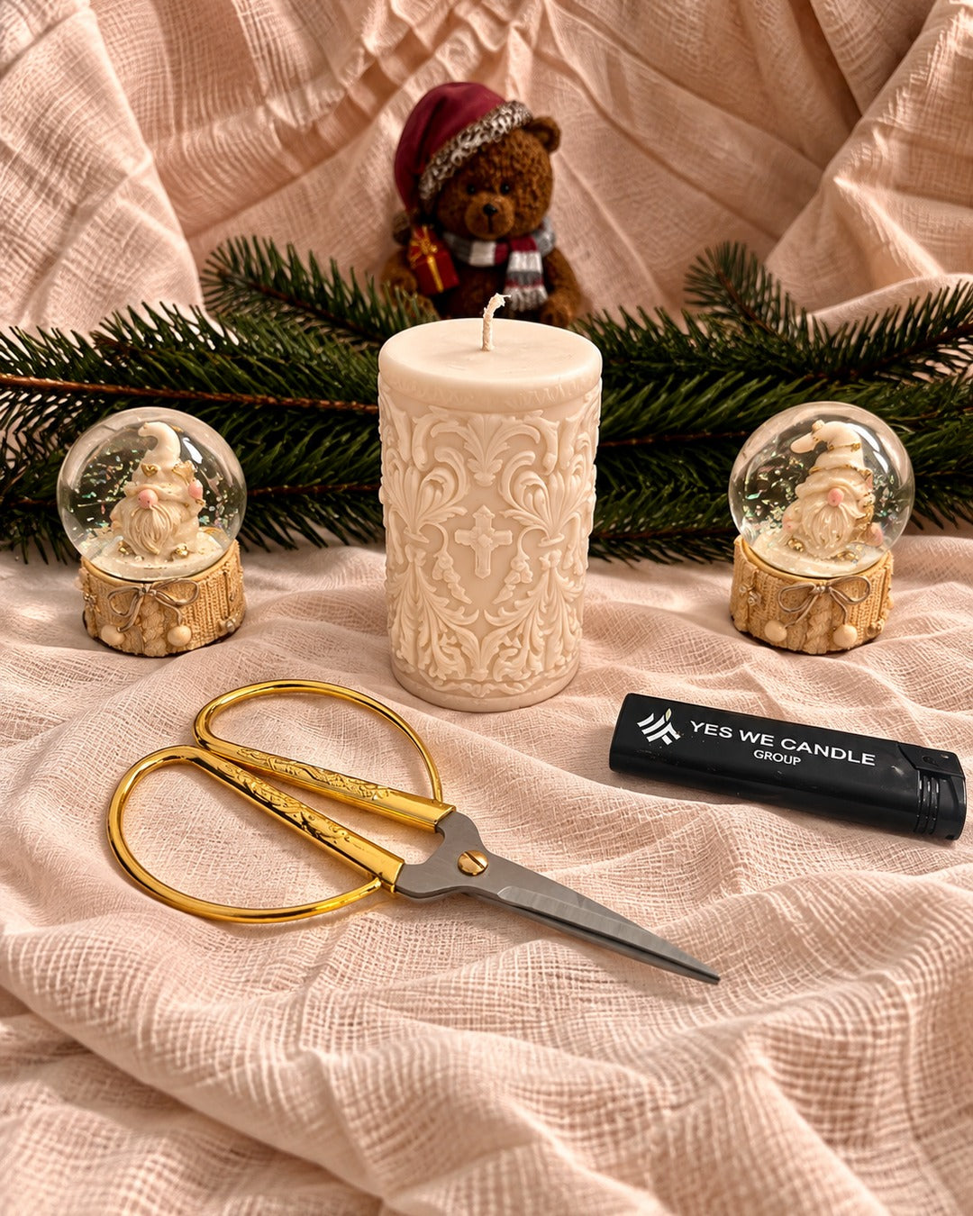 Kreuz Kerze - Weihnachtskerze