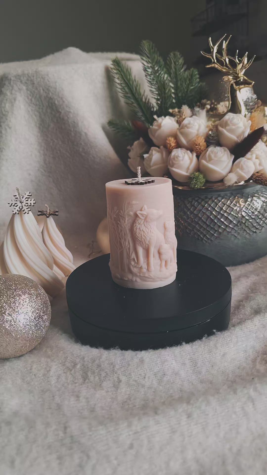 Wolf Kerze - Weihnachten