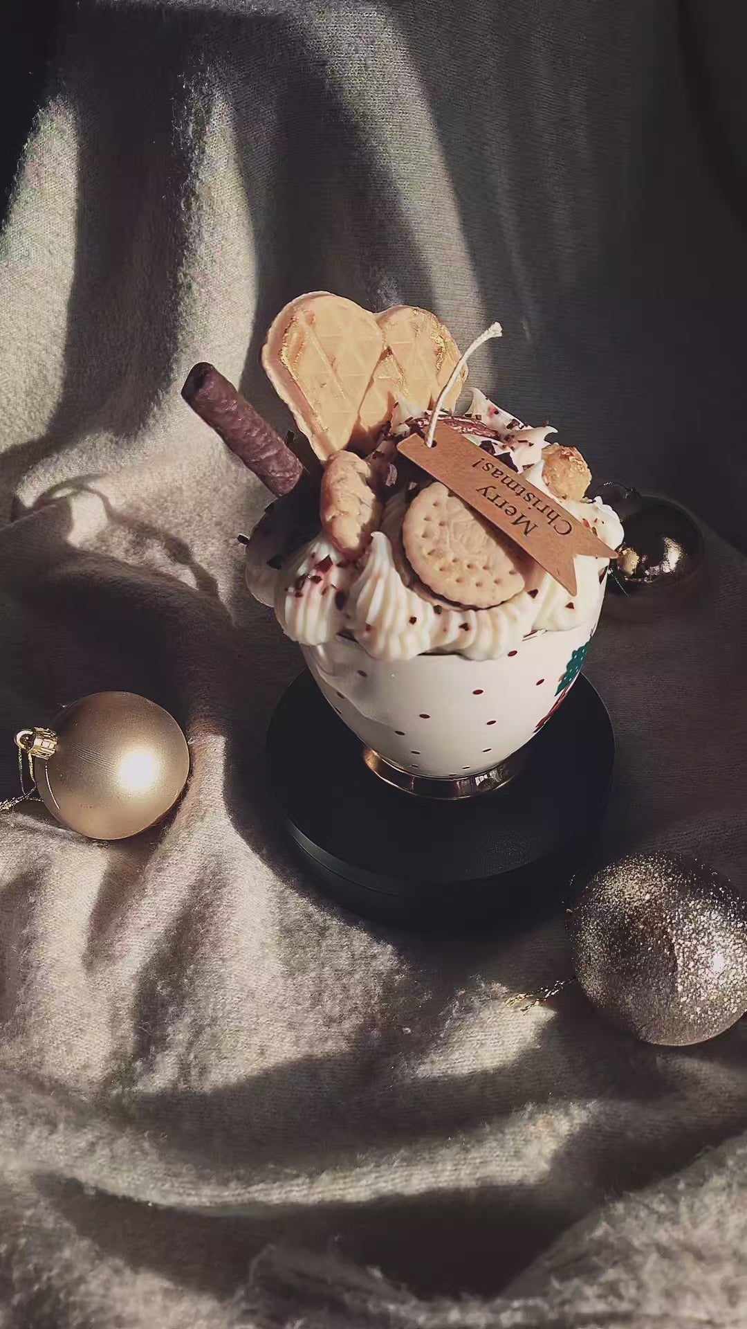 Dessertkerze Weihnachten XL - Elegant